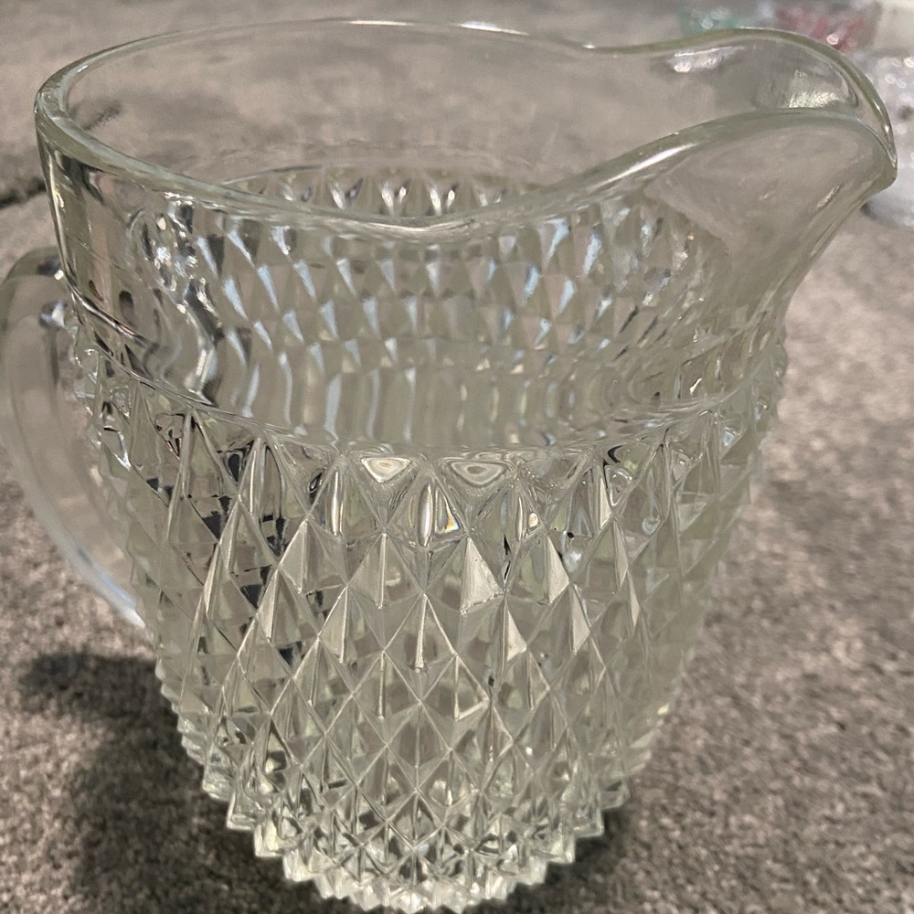 Indiana Glass Clear Diamond Pattern Pitcher